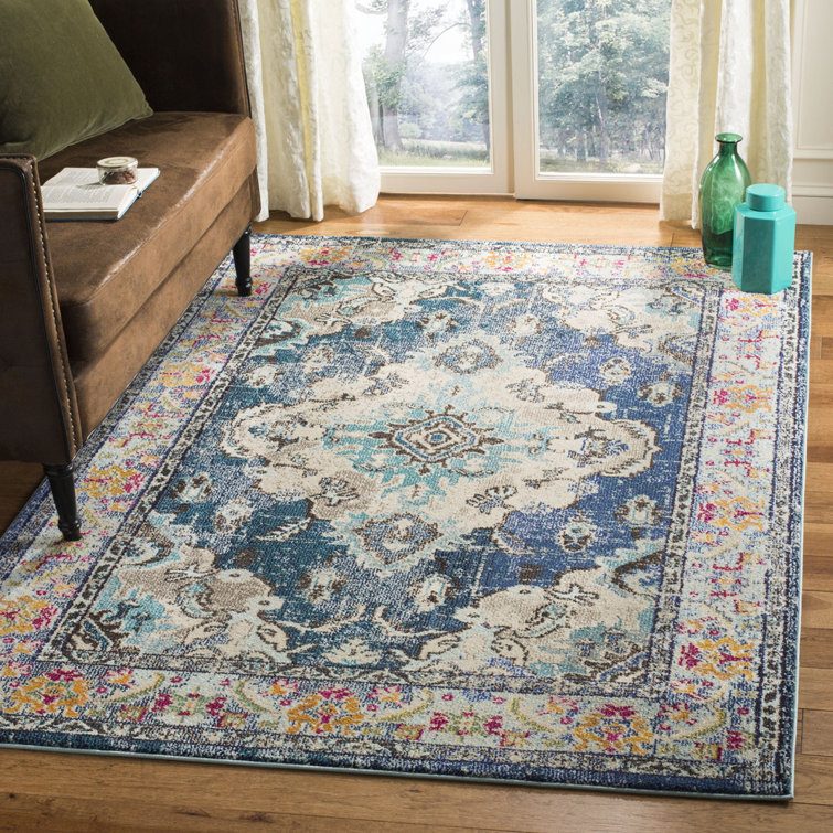 Bloomsbury Market Delano Machine Woven Performance Dark Blue Rug Wayfair